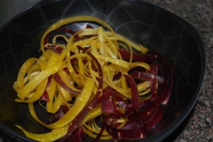Carrot peels. Carrot peels.